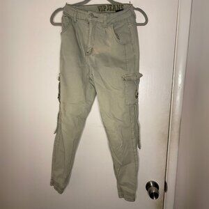VIP Jeans Cargo Jogger Pants Khaki Green Size 3/26